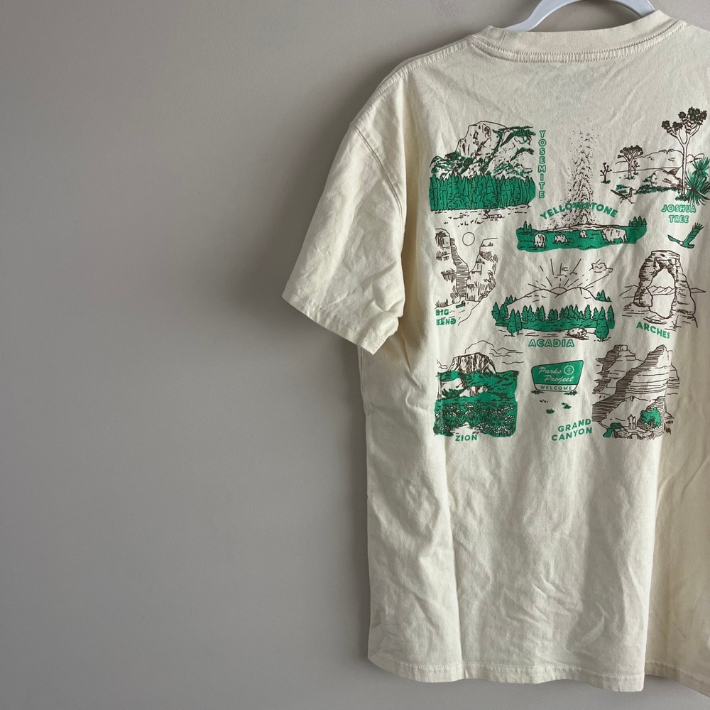 Parks Project National Parks Welcome Tee Pale Yellow Graphic Back Print Unisex M - Picture 6 of 6